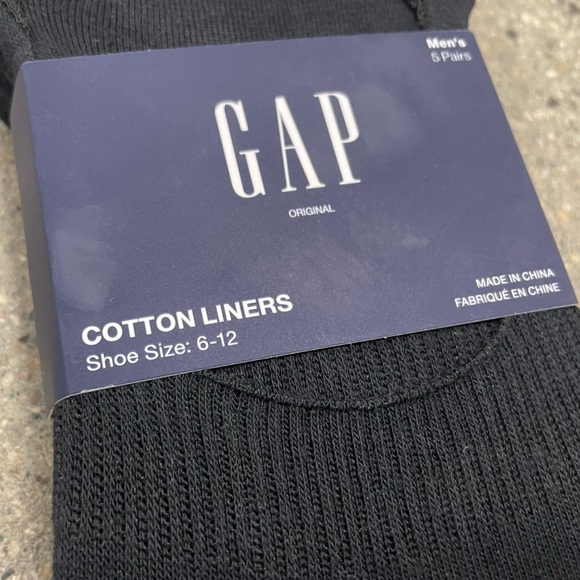 NWT 5 Pairs Gap No Show Shoe Liner Socks men’s size 6-12 black - Picture 2 of 6
